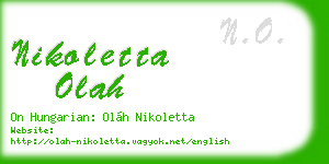 nikoletta olah business card